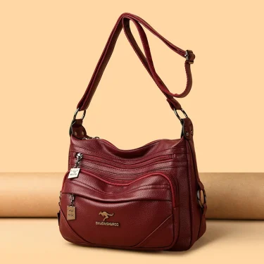 Multiple pockets Soft Leather Hand Bags For Women Luxury Handbags Women Bags Designer Shoulder Crossbody Bags with free shipping 3