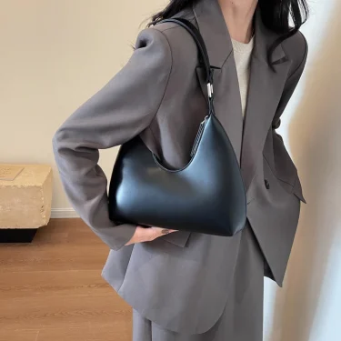 MOODS Fashion Underarm Shoulder Bags For Women PU Leather Pure Color Armpit Hobo Bag New Luxury Designer Purses And Handbag 4