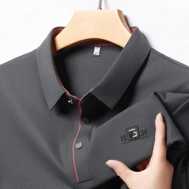 Brand Fashion Long Sleeves Advanced Printed POLO Shirt Autumn New Korean Version Men's Lapel T-shirt 4