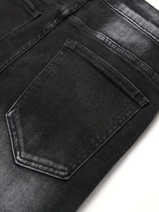 Men's Stretchy Denim Jeans For Men Simple Slim Casual Straight Fashion Classic Pants Cargo Denim Jeans Solid Streetwear Trousers 4