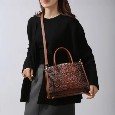 Women's Large Top-Handle Bag Vintage Crocodile Designer Shoulder Bag Quality Leather Crossbody Bag Messenger Commuter Sac A Main 3