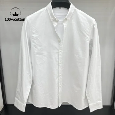 High-quality men's long-sleeve shirt made of 100% cotton, breathable, sweat-wicking, suitable for business or casual wear.M-4XL 2