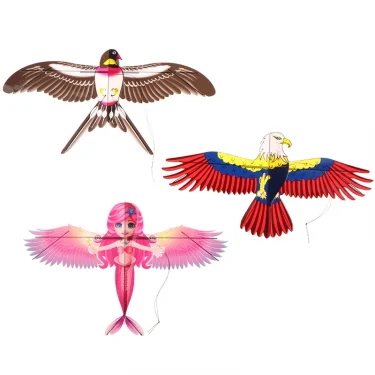Cartoon Children Kite Mini Plastic Toys Kite + 40cm Hand Brake Fishing Rod Outdoor Toys For Kids Gifts 6