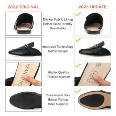 Mule Slippers Baotou Half Slippers Women's Outer Wear Summer And Autumn New Single Shoes Versatile Soft Leather Mule Shoes 6