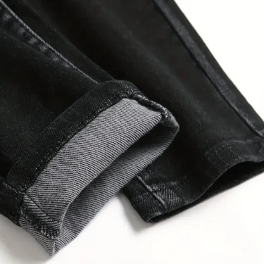 Men's Stretchy Denim Jeans For Men Simple Slim Casual Straight Fashion Classic Pants Cargo Denim Jeans Solid Streetwear Trousers 5