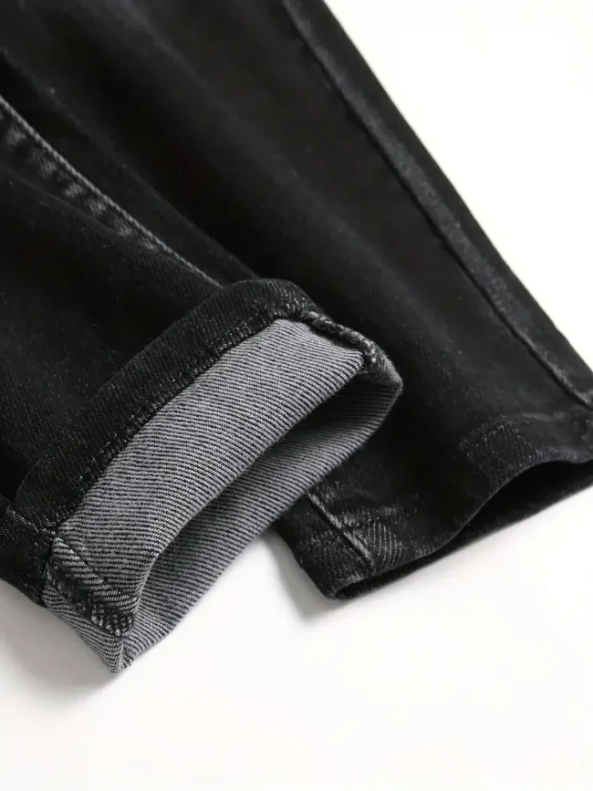 Men's Stretchy Denim Jeans For Men Simple Slim Casual Straight Fashion Classic Pants Cargo Denim Jeans Solid Streetwear Trousers 5