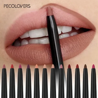 Waterproof Matte Lipliner Pencil Red Contour Tint Lipstick Long Lasting Non-stick Cup Moisturising Lips Makeup 12 Colors 1