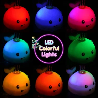 Baby Light Up Bath Toys Whale Automatic Sprinkler Bathtub Toys kids Infant Swim Pool Bathroom Toys Gifts With Music LED Light 3