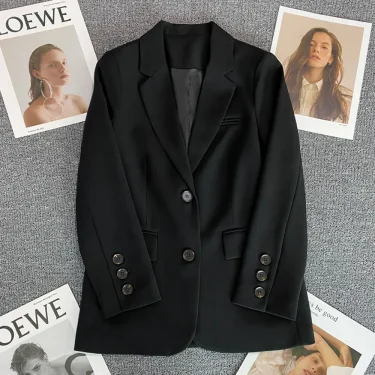 Elegant Office Lady Blazer Woman Fashion Long Sleeve Single Button Blazers New In Coats And Jackets Clothing Outerwears 3