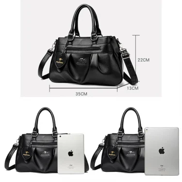 Women's Crossbody Bag Soft Leather Handbag for Women Quality Shoulder Bag Luxury Ladies Large Capacity Casual Tote Sac A Main 2