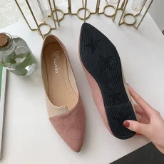 Women Shoes Fashion Splice Color Mule Flats Pointed Toe Ballerina Ballet Flat Slip on Shoe Zapatos Mujer Loafers Size 35-41 2