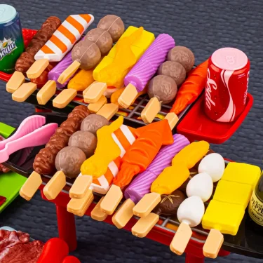 Mini Kitchen Pretend Play Toys Barbecue Set Children's Cooking Simulation Food Multi-set Christmas Gift For Kids Toddlers 6