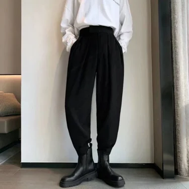 Men Pants Streetwear Joggers Casual Harem Trousers Harajuku Korean Tapered Male Blazer Pants High Streetwear Japanese 3