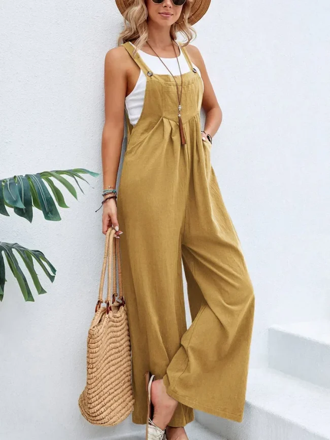 Women Loose Fit Fashion Overalls Wide Leg Baggy Bib Overalls Jumpsuit Dungarees Summer Jumpsuit Casual Elegant Overalls Summer 6