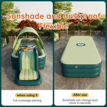 2/3M Large Swimming Pool Family Outdoor Party Pools Children's Inflatable Swimming Pool Sun Shade Folding Pool for Kids Baby Toy 3