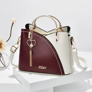 Newposs PU Leather Large Capacity Woman Handbag Grid Shoulder Bag Fashion Casual Luxury Designer Patchwork Crossbody Pack 4