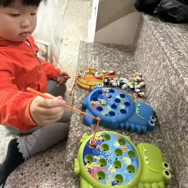Dinosaur Simple Magnetic Fishing Toys Play Rod Game Toys for Children Baby Montessori with Rod Kids Educational Rotating Gift 4
