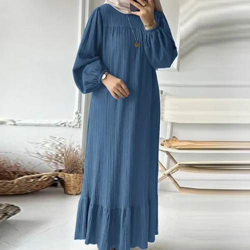 Eid Khimar Long Sleeve Abaya Dubai Turkey Islam Muslim Oversized Robe Kaftan Modest Dress For Women Kebaya Damen 1