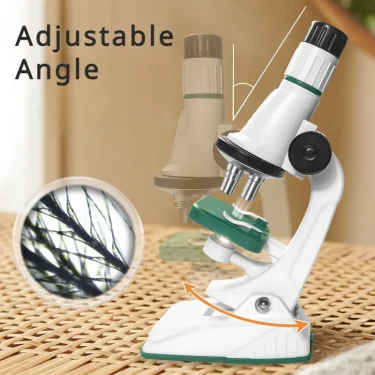 Children Microscope Kit 200x 600x 1200x Biological Science Stem Toy School Home Educational Pocket Microscope with LED Light 5