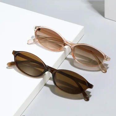 Retro Oval Frame Sunglasses Fashion Personalized Trendy Small Frame Sunglasses Punk Cat Eyes Sunshade Sun Protection Glasses 3
