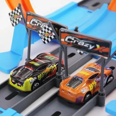 Stunt Speed Double Car Wheels Model Toys For Kids Racing Track Diy Assembled Rail Kits Educational Interactive Boy Children Toy 3