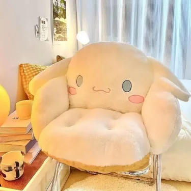 Aoger Big Size Cute Cinnamoroll Plush Half Surrounded Black Kuromi Cushion Backrest Dormitory Office Non-Slip Chair Cushion 3
