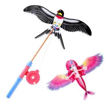 Cartoon Children Kite Mini Plastic Toys Kite + 40cm Hand Brake Fishing Rod Outdoor Toys For Kids Gifts 5