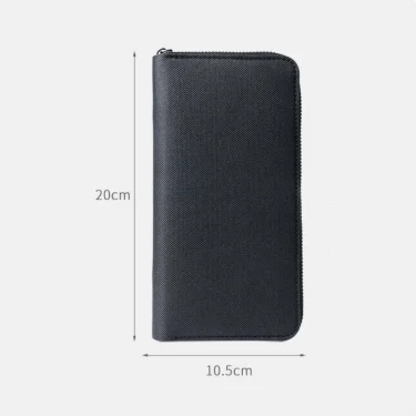 Men Long Wallet Large Capacity Multiple Card Slots Canvas Zippered Purse Business Handbag Card Holder Wallet Coin Bag 6