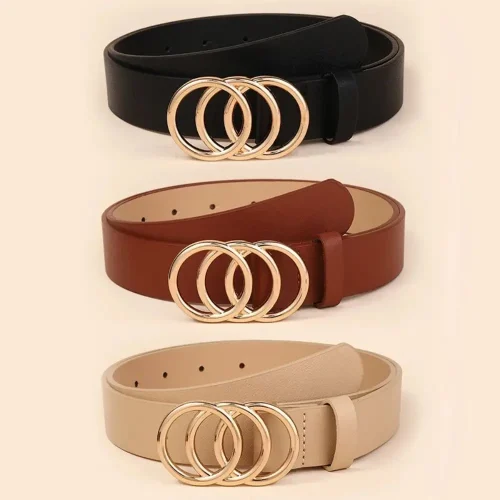 Waist Decoration Fashion Versatile Leather Stylish Belt Casual Luxury Design Slide Buckle Belt Simple Waistband For Women Girl 1