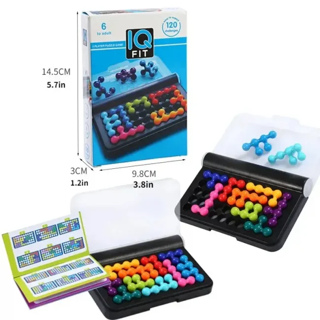 120 Challenges IQ 3D Puzzle Board Game Classic Pyramid Plate Pearl Logical Mind For Children Pyramid Beads Montessori Toys Gifts 3
