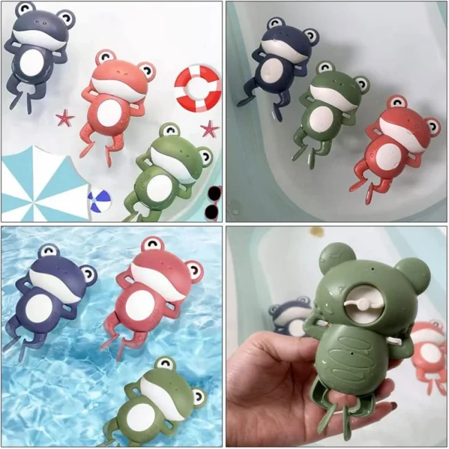 New Bath Toys for Toddlers Chain Clockwork Swim Backstroke Little Frog Baby Bathe Cute Appease Animal Toy Gift Bath Toys Kids 5