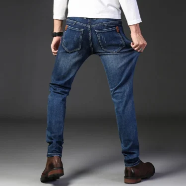 Men's New Korean Version Is Soft And Comfortable Stretch Regular Fit Jeans Fashion Casual Cotton Business Black Denim Pants 4