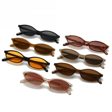 Retro Oval Frame Sunglasses Fashion Personalized Trendy Small Frame Sunglasses Punk Cat Eyes Sunshade Sun Protection Glasses 5