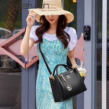 2024 Luxury Women Designer 3 Layers Shoulder Crossbody Sac Ladies Large Capacity Leather Handbags Shopper Brand Messenger Totes 3