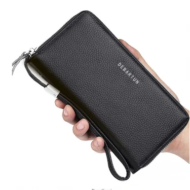 New Color Men`s Long Wallet for Men RFID Blocking Clutch Organizer Zipper Leather Business ID Credit Card Holder Purse 1