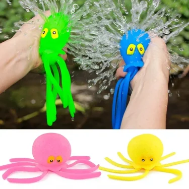 Baby Bath Toys Sponge Water Absorbing Octopus Squeezing Stress Relief Toys Summer Swimming Play Water Toy for Children 1
