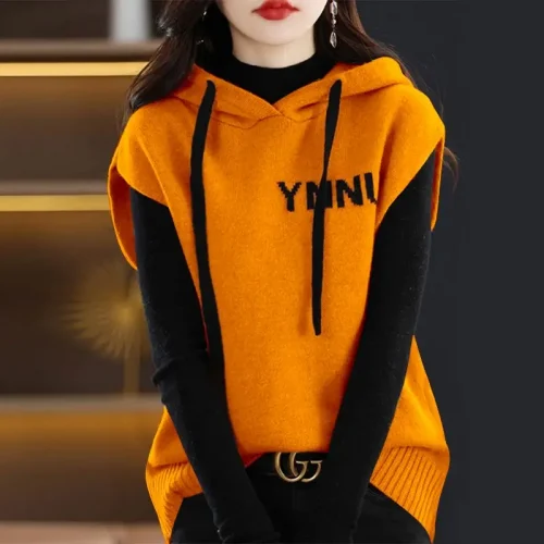 Simplicity New Pullovers Ladies Solid Color Women's Clothing Casual Hooded Sweatshirts Autumn Winter Thin Solid Color T-Shirts 5