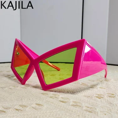 Oversized Cat Eye Sunglasses Women Big Frame 2025 Luxury Brand Shield Punk Sun Glasses For Ladies Windproof Eyewear Shades UV400 6