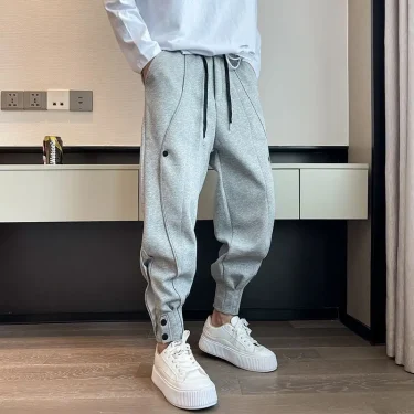 New Season New High Waisted Sports Pants for Men Loose Handsome Fashionable Casual, Ankle Tied, Haren Sweatpants Ins 2
