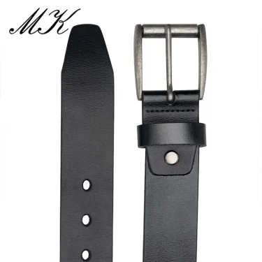 Maikun Genuine Leather Belts For Men For Jeans Trousers Men's Casual Vintage Alloy Pin Buckle Second Layer Leather Belt 5