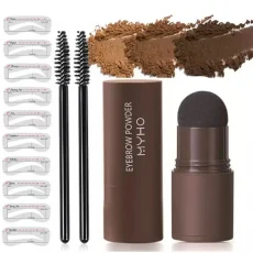 Complete professional Eyebrow Powder Stamp Shaping Kit makeup brushes eyebrow paint eyebrow pencil Eye Brows Stencil 6