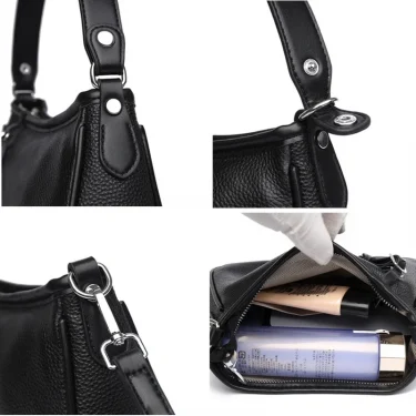 Designer Genuine Leather Tote Luxury Cowhide Crossbody Bag For Women High Capacity Handbags Female Shoulder Messenger Bags 5