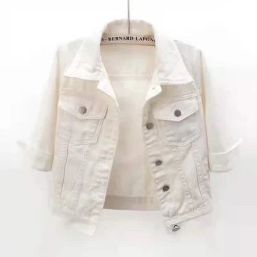 Women Denim Jacket Spring Autumn Short Coat Pink Jean Jackets Casual Tops Purple Yellow Purple Blue Loose Tops Lady Outerwear 4