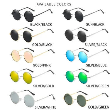 RUOBO Retro Polarized Round Metal Frame Sunglasses Eyewear For Men and Women Driving Fishing Brand Designer Sun Glasses UV400 2