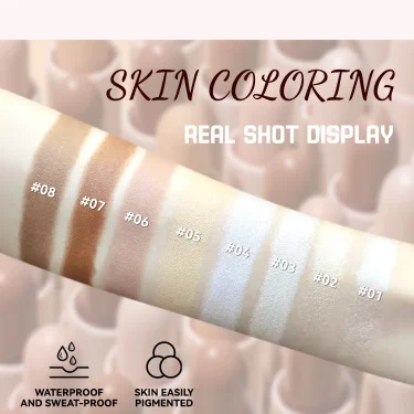 MLSMILE 8 Color High Gloss Pearl Contouring Stick Face Brightening Sleeper Silkworm Pen three-dimensional Face contour Shadow 4