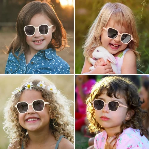 2025 New Children Vintage Rectangular Circular Fashion Sunglasses UV400 Girls Boys Colors Acrylic Protection Kids Sun Glasses 2