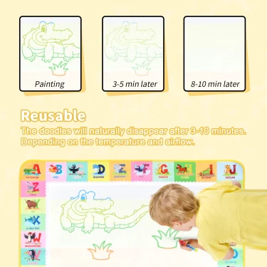 100x80CM Magic Water Drawing Mat Coloring Doodle With Reusable Magic Pens Montessori Painting Board Educational Toys Kids Gifts 5