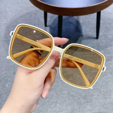 Vintage Square Women's Sunglasses Luxury Designer Sun Glasses Classic Eyeglasses Lady UV400 Big Frame Mirror Oculos De Sol 6