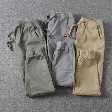 Stylish Joggers Pants Sporty Pure Color Slim Pants Solid Color Male Men Cargo Pants Men Clothes 5