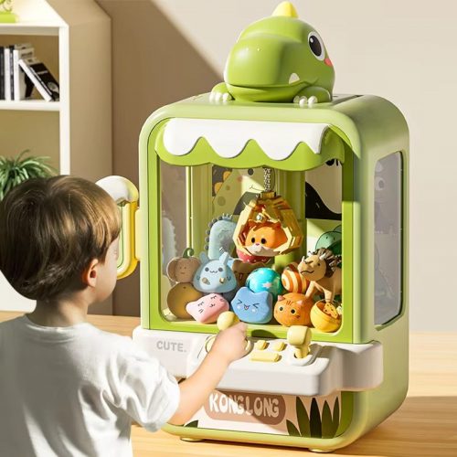 Dinosaur Claw Machine Toys Electronic Arcade Game Adjustable Catch Doll Machine Music Mini Vending Birthday Gift For Kids